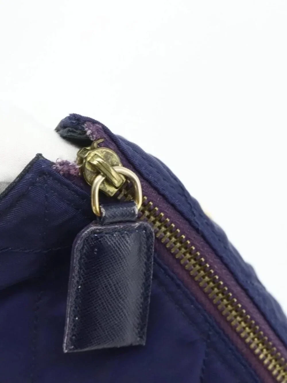 PRADA Chain Shoulder Bag Nylon Purple Gold Auth yk20261